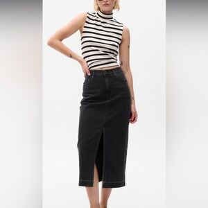 GAP midi black denim skirt size 27- 4P